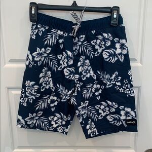 Hurley Blue and White Shorts Tropical Design